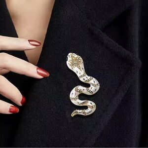 Serpenti White Gold Crystal Mystic Snake Brooch